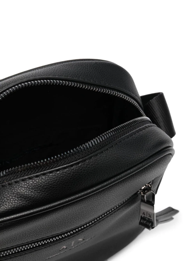 Shop Armani Exchange Logo-print Messenger Bag In Black