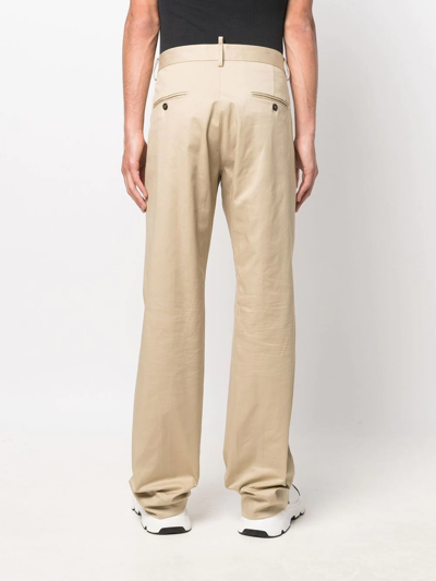 Shop Dsquared2 Tailored Straight-leg Trousers In Neutrals