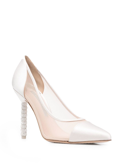 Sophia Webster Jasmine 110mm Pointed Pumps In Neutrals