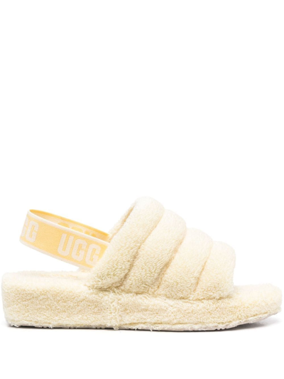 Shop Ugg Fluff Yeah Terry Slides In Yellow