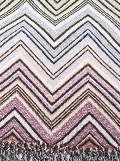 Missoni Zigzag-design Blanket In Blue