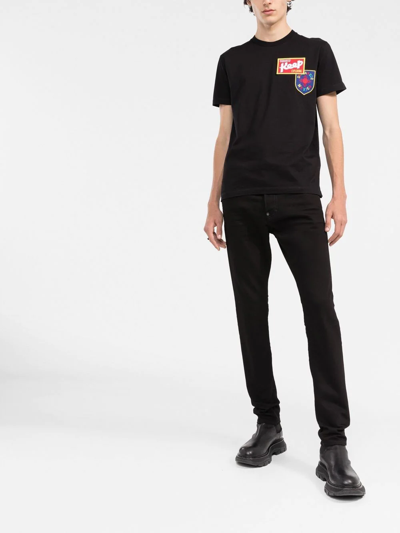 Shop Dsquared2 Rear Logo-print Skinny Jeans In Black