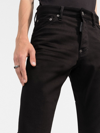Dsquared2 Cotton Cargo Trouser With Logo Patch In Black