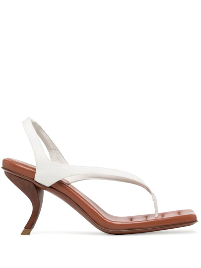 Gia Borghini X Rhw Rosie 13 Leather Thong Sandals In Brown