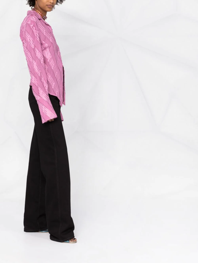 Shop Attico Jacquard-effect Button Shirt In Pink