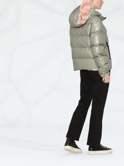 Shop Dsquared2 Logo-patch Hooded Down Jacket In Green
