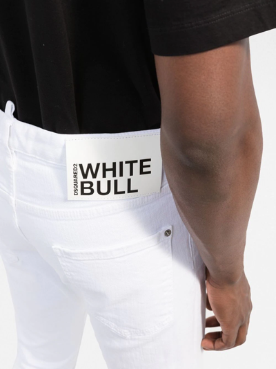 Shop Dsquared2 White Bull Skinny Jeans