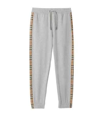 Shop Burberry Vintage Check Sweatpants In Grey