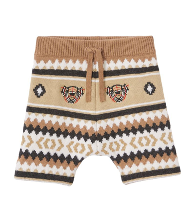 Shop Burberry Kids Wool-cashmere Fair Isle Shorts (6-24 Months) In Brown