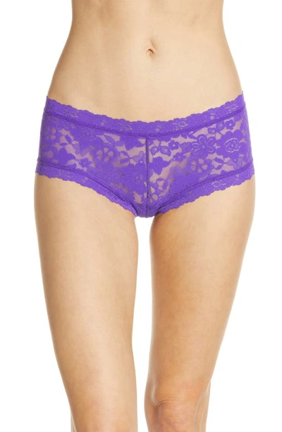 Shop Hanky Panky Daily Lace Boyshorts In Electric Purple