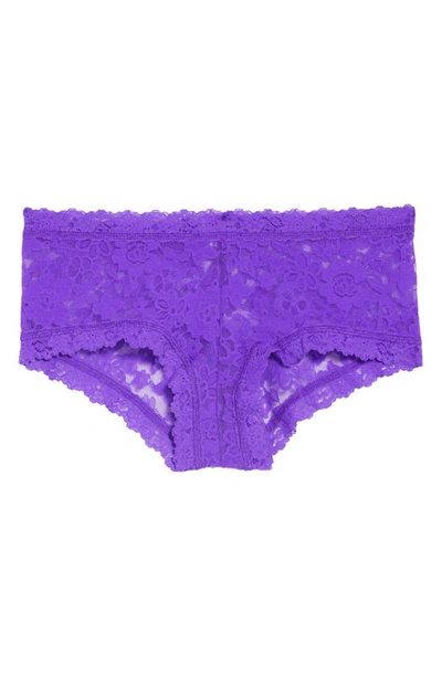 Shop Hanky Panky Daily Lace Boyshorts In Electric Purple