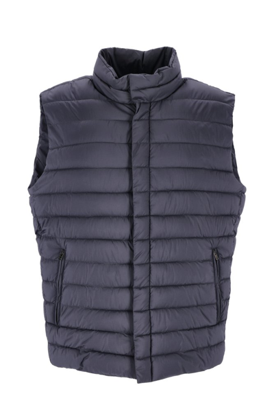 Shop Herno Padded Quilted Vest Jacket In Grey