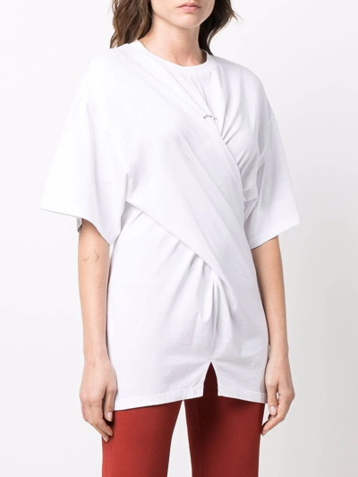 Stella Mccartney Twisted Logo Print T-shirt In White