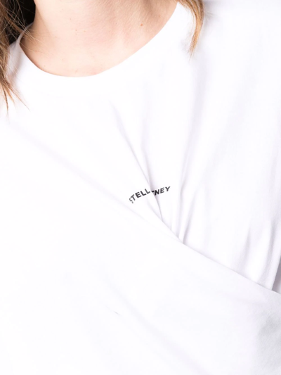 Shop Stella Mccartney Twist Logo Print T-shirt In White