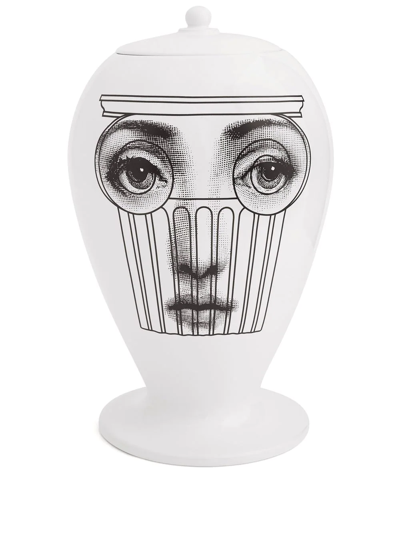 Shop Fornasetti Capitello Face-print Vase In White