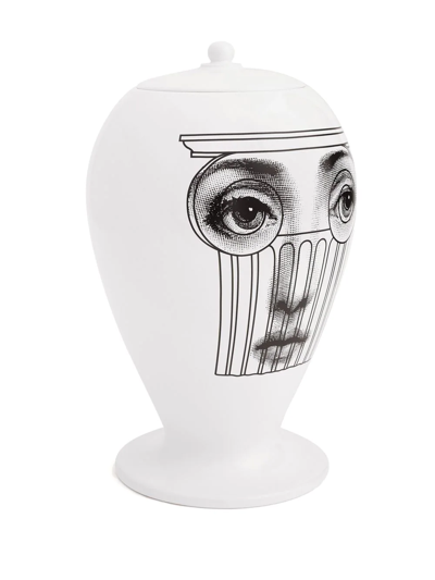 Shop Fornasetti Capitello Face-print Vase In White