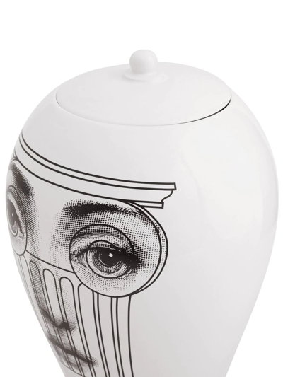 Shop Fornasetti Capitello Face-print Vase In White