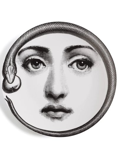 Shop Fornasetti Tema E Variazioni N.159 Wall Plate In Weiss