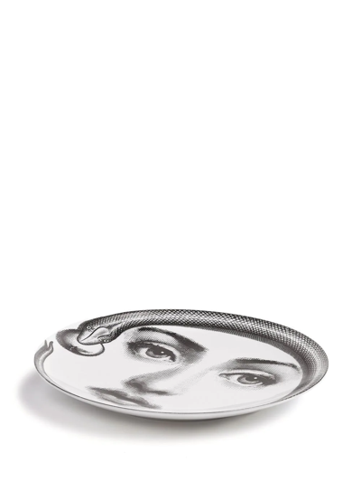 Shop Fornasetti Tema E Variazioni N.159 Wall Plate In Weiss