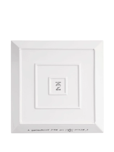 Fornasetti Solitario Square Tray In Weiss