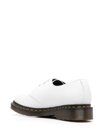 Shop Dr. Martens' Contrasting-stitch Detail Derby Shoes In White