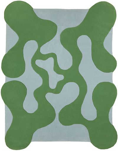 Shop Mush Studios Blue & Green Large Oops Rug In Ice Blue & Green