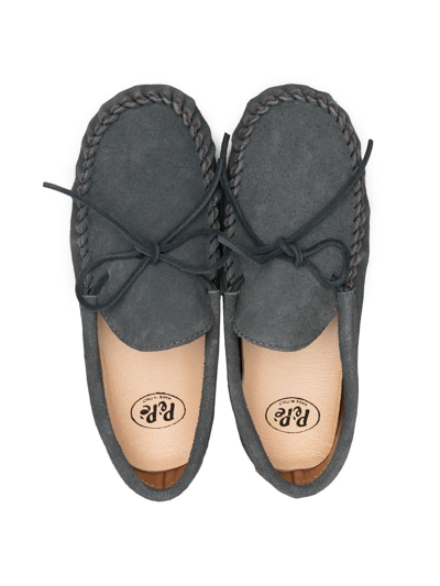 Pèpè Front Tie-fastening Loafers In Grey