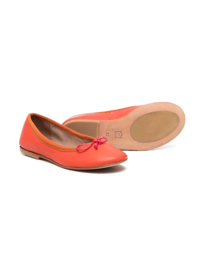 Pèpè Bow-detail Flat Ballerinas In Red