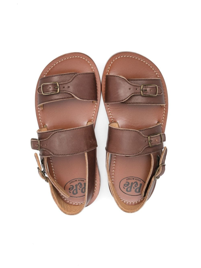 Pèpè Buckle-detail Leather Sandals In Brown