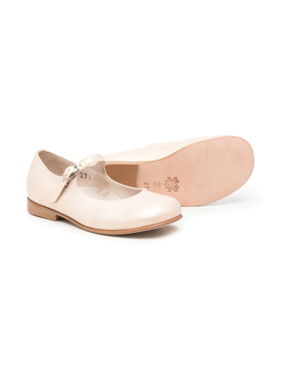 Pèpè Buckle-fastening Leather Shoes In Metallic