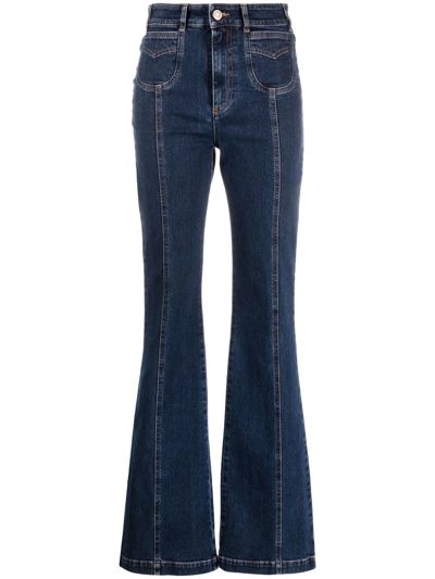 Shop See By Chloé High-rise Flared Jeans In Blue