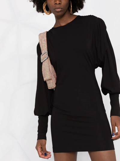 Attico Gathered-sleeve Detail Dress In 黑色