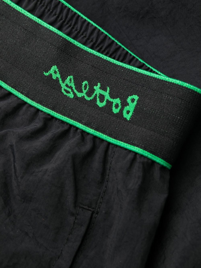 Shop Bottega Veneta Logo-waistband Swimming Trunks In 黑色