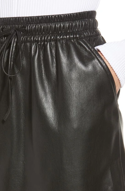 Shop Good American Better Than Faux Leather Drawstring Skirt In Black001