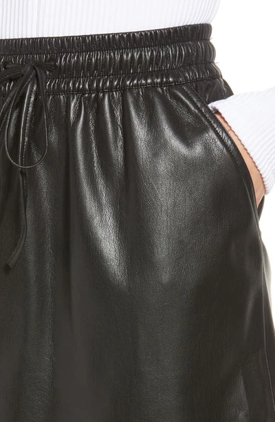Good American Better Than Leather Drawstring Waist Shorts In Black001