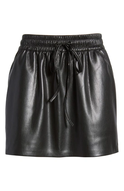 Shop Good American Better Than Faux Leather Drawstring Skirt In Black001