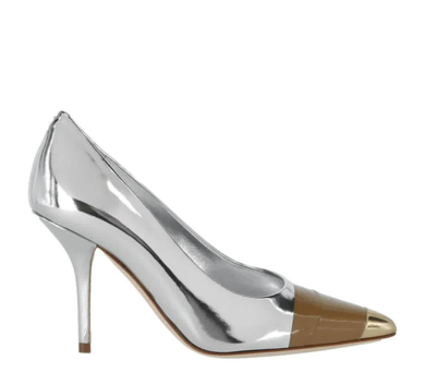 Shop Burberry Ladies Footwear 8013368 In Silver/gold