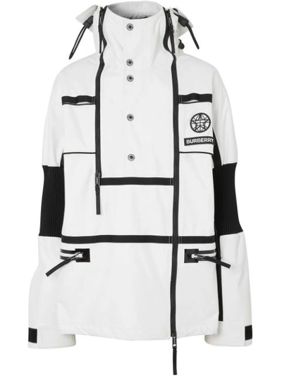 Burberry Mens Globe Graphic Nylon Reconstructed Track Jacket, Brand Size 46  (us Size 36) In White | ModeSens