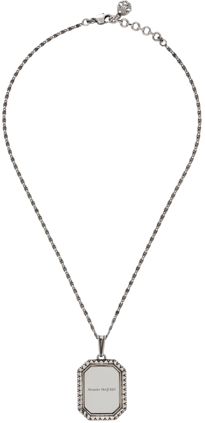 Shop Alexander Mcqueen Silver Medallion Necklace In Mcq0911sil.v.b Antil