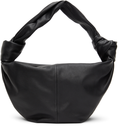 Shop Bottega Veneta Black Double Knot Top Handle Bag In 8425 Black Gold