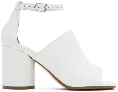 Shop Maison Margiela White Tabi Heeled Sandals In T1003 White