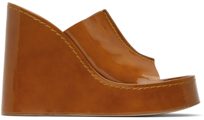 Shop Miista Tan Rhea Wedge Sandals In Brown