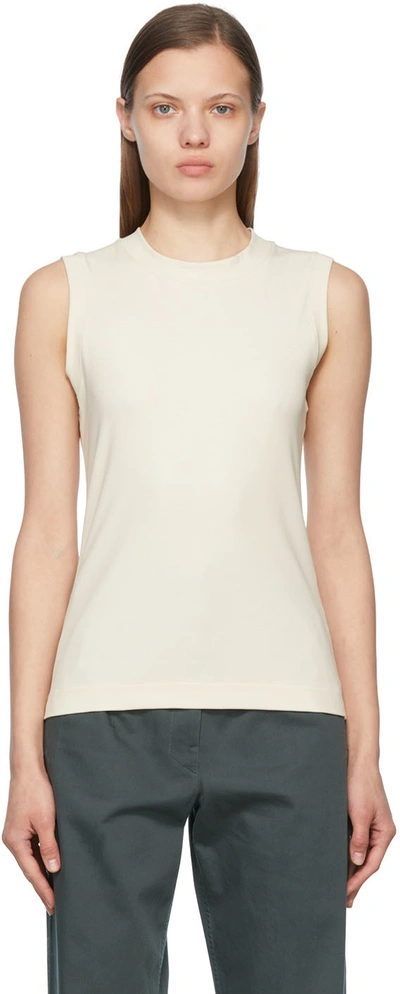 Caes Off-white Cotton Tank Top In Ivory