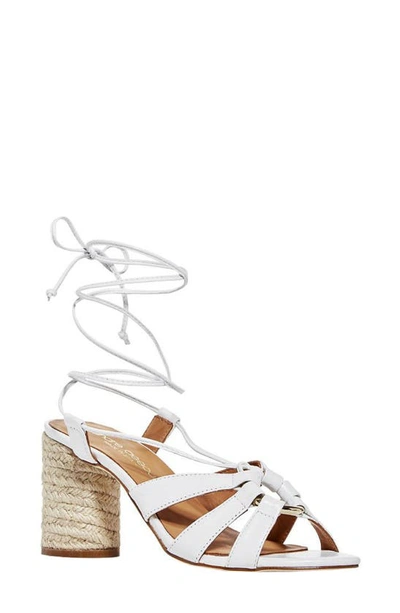 Shop Andre Assous Maggie Ankle Tie Sandal In White Leather