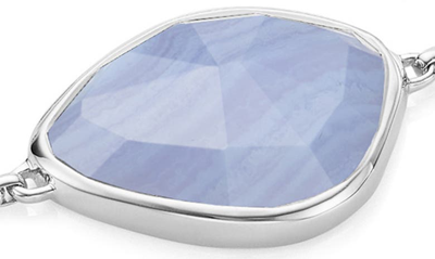 Shop Monica Vinader Siren Nugget Friendship Bracelet In Silver/ Blue Lace Agate