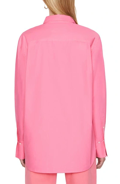 Shop Frame The Oversize Vacation Button-up Shirt In Hot Pink