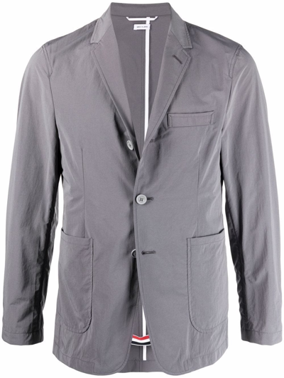 Shop Thom Browne Rwb-loop Single-breasted Blazer In Grey