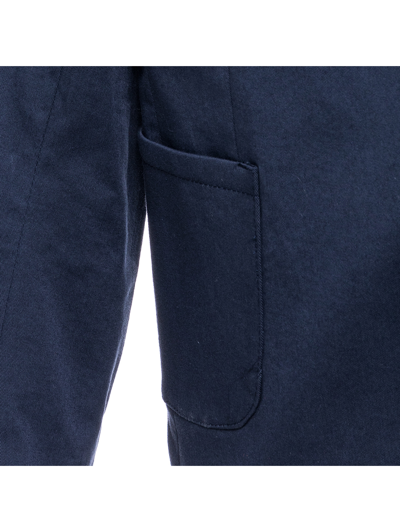 Shop Monnalisa Gabardine Cotton Jacket In Midnight Blue