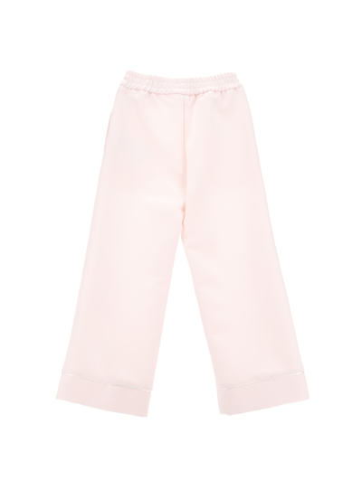 Shop Monnalisa Crepe Palazzo Trousers In Dusty Pink Rose