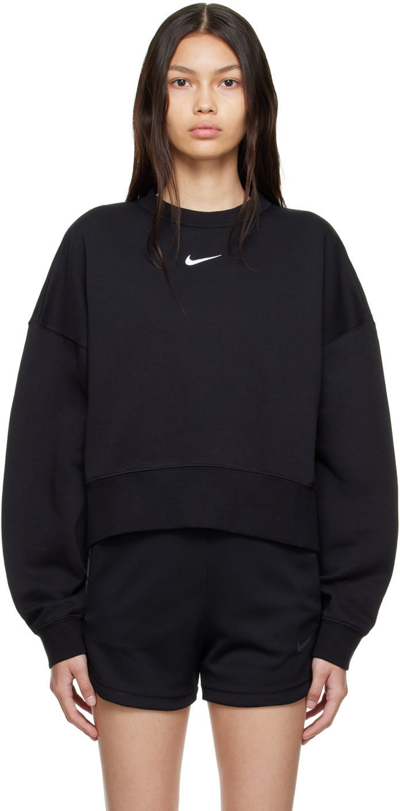 Shop Nike Black Cotton Sweater In Black/white